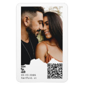 Trouwfoto QR-code Huwelijksaankondiging Magneet (Verticaal)