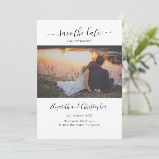 Trouwfoto QR-code Save The Date  (Staand voorkant)