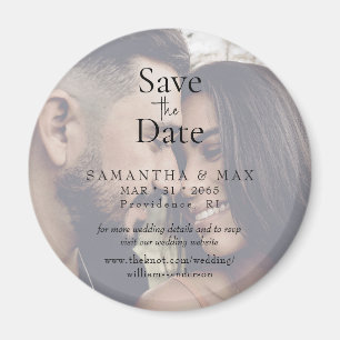 Trouwfoto Rond Save the Date Huwelijk Magneet