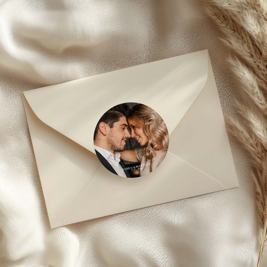 Trouwfoto Ronde Sticker