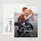 Trouwfoto Save the Date-ansichtkaarten | Goedkoop Aankondigingskaart (Voorkant / Achterkant)