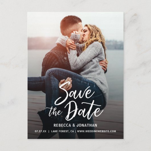 Trouwfoto Save the Date-ansichtkaarten | Goedkoop Aankondigingskaart (Voorkant)