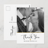 Trouwfoto Script Bedankt Gouden Hart Briefkaart (Voorkant / Achterkant)