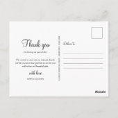 Trouwfoto Script Bedankt Gouden Hart Briefkaart (Achterkant)