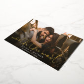 Trouwfoto Scriptie Bewaar de Datum waard de Wait Folie Uitnodiging (Gedraaid)