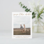 Trouwfoto Sla de datum Briefkaart in goud (Staand voorkant)