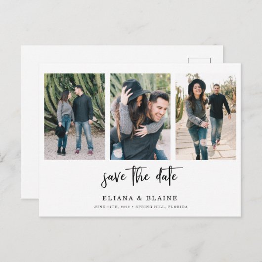 Trouwfoto Sla het Briefkaart van de datumaankondig (Voorkant / Achterkant)