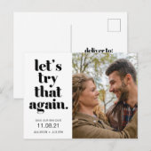 Trouwfoto Stel nieuwe datum uit Bericht Aankondigingskaart (Voorkant / Achterkant)