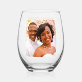 Trouwfoto stel wijnglas zonder voet (Voorkant)