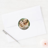 Trouwfoto-sticker voor bruiloftsgeschenken, enz. ronde sticker (Envelop)