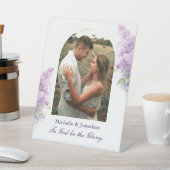 Trouwfoto To God be the Glory Christelijk Lila Reclamebord Met Voetstuk (Insitu)