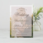 Trouwfoto Transparant Elegante Script Modern Kaart (Staand voorkant)