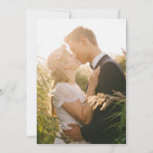 Trouwfoto Transparant Elegante Script Modern Kaart (Achterkant)