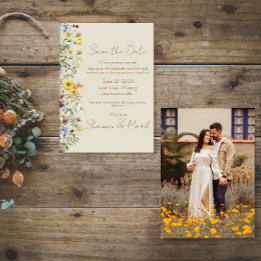 Trouwfoto Tuin Wilde Bloemen Save the Date
