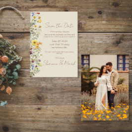 Trouwfoto Tuin Wilde Bloemen Save the Date