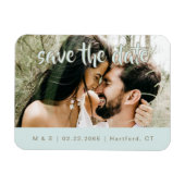 Trouwfoto Turquoise Save the Date Magneet (Horizontaal)