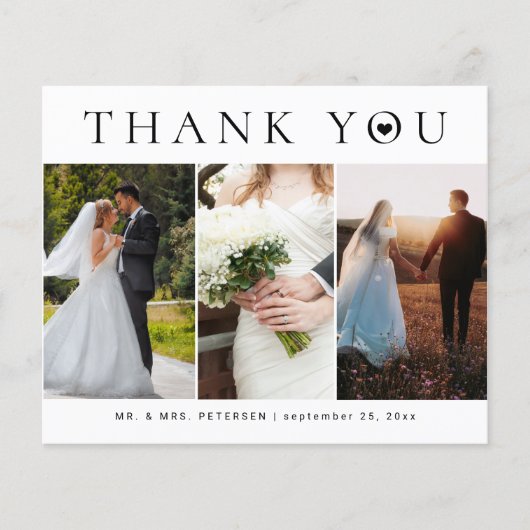 Trouwfoto typografie voor budget bruiloften bedank flyer (Voorkant)