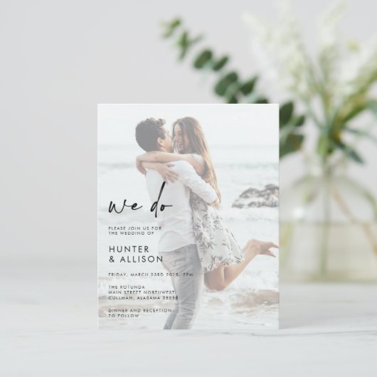 Trouwfoto Uitnodiging (Staand voorkant)