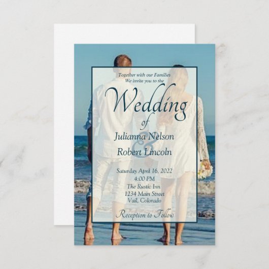 Trouwfoto uitnodiging (Voorkant / Achterkant)