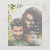 TROUWFOTO UITNODIGING Groene Tinten Goud LeahG Flyer (Voorkant)