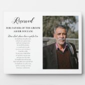 Trouwfoto Vader van de Bruidegom Herdenkings Plaqu Fotoplaat (Voorkant)