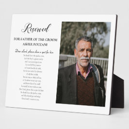 Trouwfoto Vader van de Bruidegom Herdenkings Plaqu Fotoplaat
