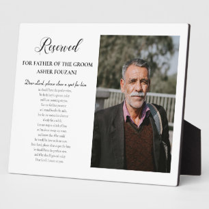 Trouwfoto Vader van de Bruidegom Herdenkings Plaqu Fotoplaat