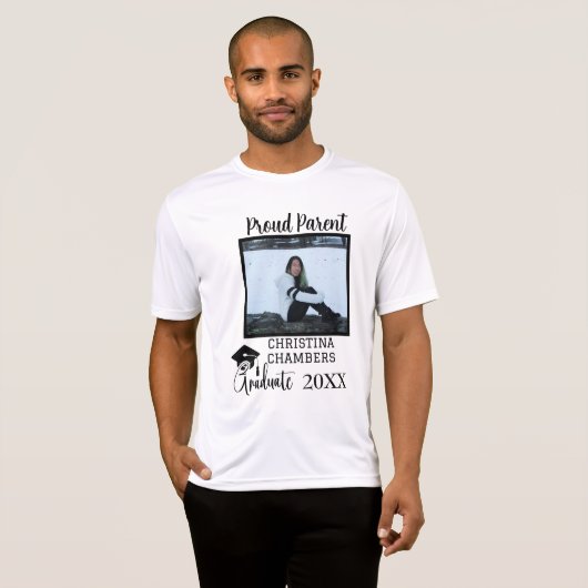 Trouwfoto van afgestudeerde ouder en jaar t-shirt (Voorkant volledig)
