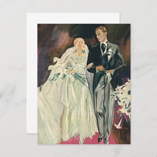 Trouwfoto van pasgehuwden, gelukkige bruid en brui aankondiging (Voorkant / Achterkant)