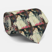 Trouwfoto van pasgehuwden, gelukkige bruid en brui stropdas (Opgerold)