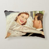 Trouwfoto van pasgetrouwden, gelukkige bruid en br accent kussen (Voorkant)