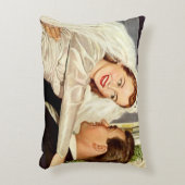 Trouwfoto van pasgetrouwden, gelukkige bruid en br accent kussen (Voorkant(Verticaal))