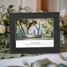 Trouwfoto van stel met liefdescitaat Elegante trou Poster