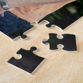 Trouwfoto van verliefd paar, op maat gemaakte cade legpuzzel (Zijkant)