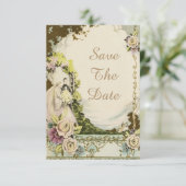 Trouwfoto Vintage Bruid & Bruidegom Chic Trouwen S Kaart (Staand voorkant)