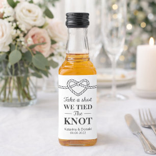 Trouwfoto - We Tied The Knot Huwelijk Likeurfles Etiket