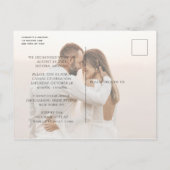 Trouwfoto Weggelopen Bruidspaar Net Getrouwd Feest Aankondigingskaart (Achterkant)