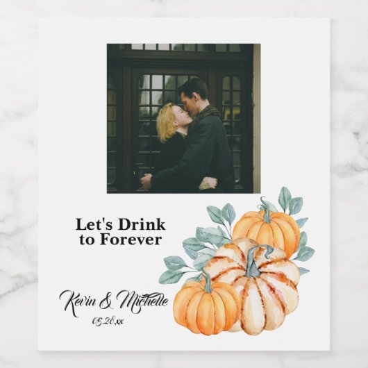 Trouwfoto Wijn Etiket (Enkel label)