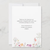 Trouwfoto wildbloem bedankje bedankkaart (Achterkant)