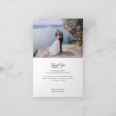 Trouwfoto Wildflower Garden Posy Monogrammed Bedankkaart (Binnen)