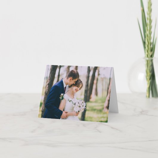 Trouwfoto Wildflower Garden Posy Monogrammed Bedankkaart (Voorkant)