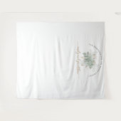 Trouwfoto Witte Achtergrond Loof Namen Wandkleed (Voorkant (horizontaal))