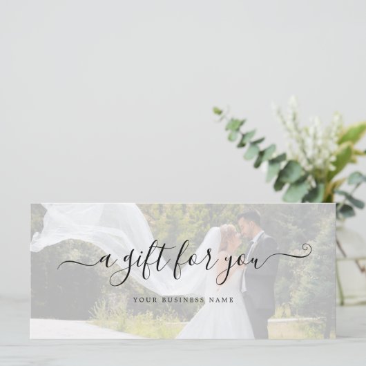 Trouwfoto Zakelijk Cadeaubon Elegant (Staand voorkant)