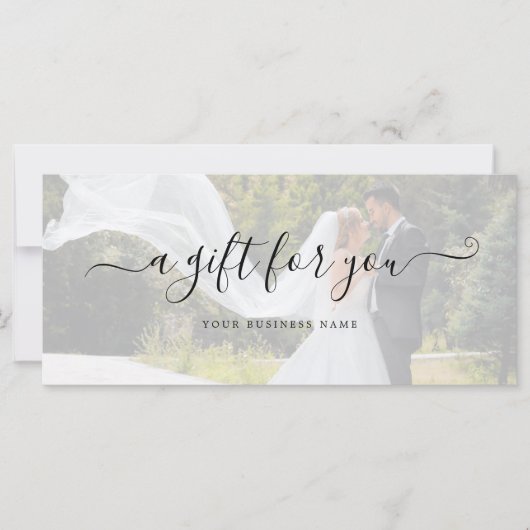 Trouwfoto Zakelijk Cadeaubon Elegant (Voorkant)