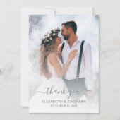 Trouwfoto Zilveren Glitter Drip Bedankkaart (Voorkant)