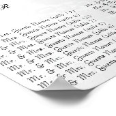 Trouwfoto zitplaatsenkaart poster (Hoek)