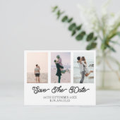 Trouwfoto zwart wit Bewaar de datum Feestdagenkaart (Staand voorkant)