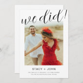 Trouwfotoaankondiging Kaart (Voorkant / Achterkant)