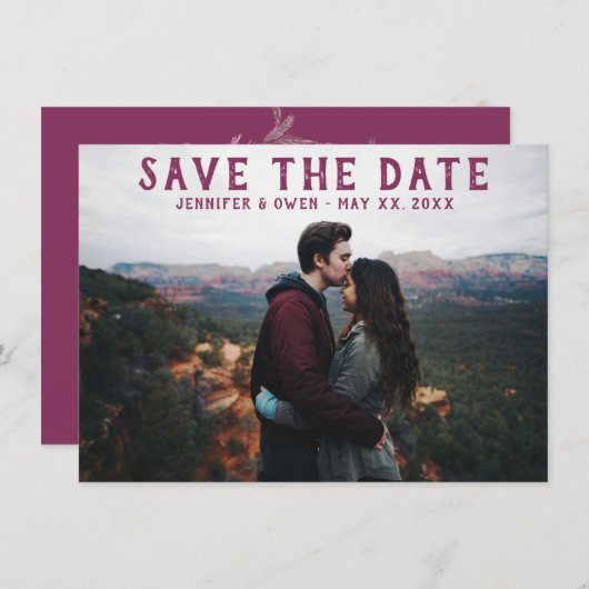 Trouwfotoaankondiging Save The Date (Voorkant / Achterkant)