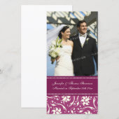 Trouwfotoaankondigingskaart Crème en Roze Aankondiging (Voorkant / Achterkant)